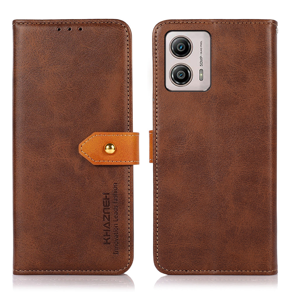 KHAZNEH For Motorola Moto G53 5G G13 4G G23 4G Cell Phone Case Cowhide Texture PU Leather Gold Buckle Stand Wallet Cover KHAZNEH For Motorola Moto G53 5G G13 4G G23 4G Cell Phone Case Cowhide Texture PU Leather Gold Buckle Stand Wallet Cover